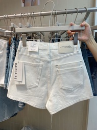Quần Short Denim Màu Trắng Cạp Cao Cho Nữ Mùa Hè 2024 Quần Short Ống Rộng Dáng Chữ a Ôm Sát Cơ Thể C