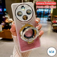 KK POCO C75 2024 Bling Magnetic Suction Bracket Soft Casing For POCO C75 PocoC75 C 75 75C 4G 5G 2024