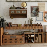 復古置物架 粗拙手作感 Zakka 分隔格子架 牆上收納