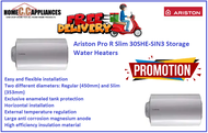 ARISTON PRO R S 30SHE SIN3 STORAGE WATER HEATER / FREE EXPRESS DELIVERY