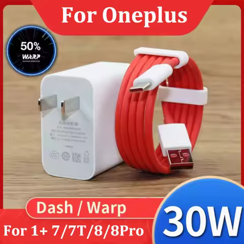 For OnePlus 7Pro Charger 30W Warp Charger 6A USB Type-C Cable Fast Charging Power Adapter For OnePlu