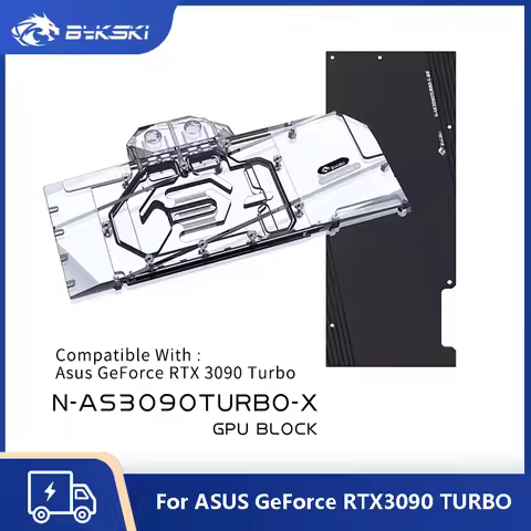 Bykski GPU Water Cooling Block For ASUS GeForce RTX3090 TURBO, Graphics Card Liquid Cooler System Wa