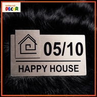 3D House Number Plate with Silver Scratched Alu Base - Company Name Plate/House Number Designed on D