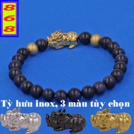 Lam Sa stone bracelet 6 cups 2 balls Mix stainless steel Pixiu - Suitable for Wood and Water element