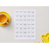 PALING MURAH | CUSTOM 35 NAMA REMPAH DAPUR ANDA | Sticker Rempah Dapur 35pcs at 0.14 cent/pc
