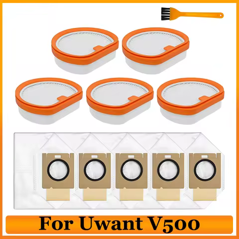 For UWANT V500 Robot Vacuum Cleaner Part HEPA Filter Large Capacity Disposable Replacement Dust Bag 
