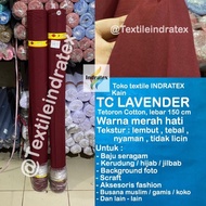 ( per setengah meter ) kain katun jepang merah hati marun maroon TC LAVENDER meteran ECERAN bahan ba