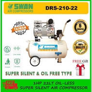 SWAN DRS-210-22 1HP 22LT OIL-LESS  SUPER SILENT AIR COMPRESSOR (MADE IN TAIWAN)