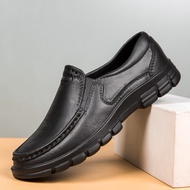 All Season Men Shoes Soft Leather Dress Shoes Genuine Leather Men Driving Shoes Classic slip on Flats outdoor non slip Male chef shoes