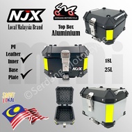 NJX Mini 18L &amp; 25L Aluminium Top Box Simple Design Kotak Motosikal Peti Aluminum Box Motorcycle