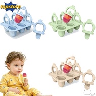 TOPSTORED Baby Teething Ice Cream Stick Mold, 6 Cavity BPA-Free Silicone Popsicle Mold,  Easy Clean 