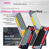 JUTU Mechanical Gaming Keyboard 68 Keys Gasket Structure Hotswap Rgb Backlit Wired Keyboard K68