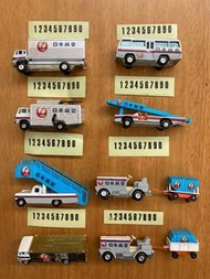 全新日本制 絕版 Bandai JAL die cast toy car Tomica Tomy ANA 日本航空 全日空 機場 升降車 巴士 小巴 加油車