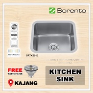 SORENTO Undermount Handmade 304 Stainless Steel Kitchen Sink Single Bowl Anti Rust (SILVER Coated) SRTKS915