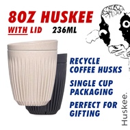 8OZ Huskee Cup with Lid (Natural/Charcoal)