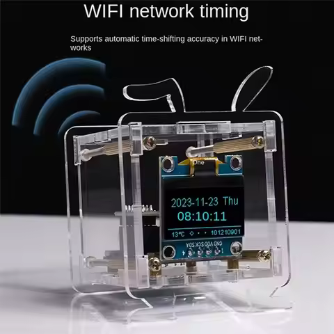 Wifi Internet Clock DIY Kit OLED 2.4G WIFI Time Temperature Humidity Date Week Weather Forecast Indi