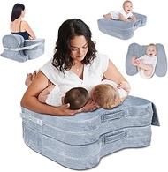 EKEPE Nursing & Lounge Pillow for Twins, Breastfeeding Pillow Plus Size for Baby with Back Support a
