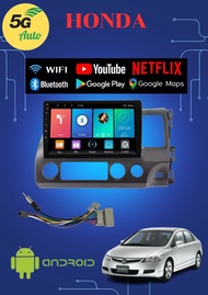 จอ android ตรงรุ่น honda civic Fd ระหว่างปี 2006 ถึง 2011จอติดรถยนต์ปลั๊กตรงรุ่น GPS WiFi รองรับapple car play และ android auto