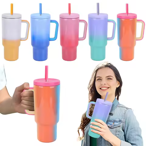 40oz Tumbler with Handle Large Capacity StainlessSteel Insulated Tumbler Sports Water Bottle Thermal