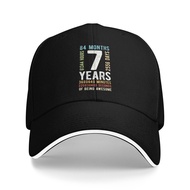 7Th Birthday 7 Years Old Retro 84 Months Designer Custom Printing Baseball Cap