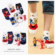 1Pair Korea Fashion Elmo Socks Cotton Socks Women Socks Sesame Street Ins Fashion Ankle Short Socks