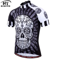 KIDITOKT  Funny Cycling Jersey Set Summer Cycling Clothing Suit Skull MTB Mountain Bike Clothing Rac