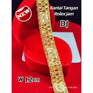 Wing Sing Rantai Tangan Jam Tangan Fesyen Stamping Padu Emas 916 / 916 Gold Fashion Bracelet 表带手链