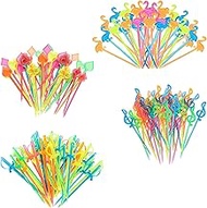 Pack of 200 Children's Fruit Skewers, Reusable Food Picks & Snack Picks for Finger Food, 4 Designs M