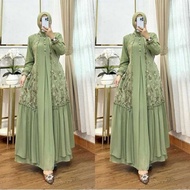 Alluna DRESS WEDDING GAMIS PREWEDDING GAMIS MUSLIMAH DRESS BRIDESMAID UNIFORM CLOTHES
