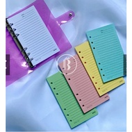 Bindermu Loose Leaf File Paper Refill A6 6ring 6 Holes for Binder Multiring READY A6 Binder Paper/