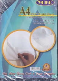 Yoko A4 Pvc Rigid Sheet 100 Sheets Transparent Pvc
