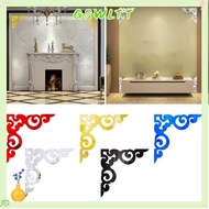 GSWLTT 4PCS Mirror Wall Corner Sticker, Room Decor Acrylic Mirror Sticker, Fashion DIY Self Adhesive Cabinet Decals Home
