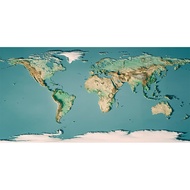 3D Terrain Altitude Suitable for Large Screen Visible Global Map World Terrain Map Globe Seamless St