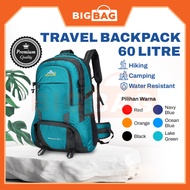 60L Premium Travel Bagpack Waterproof Backpack Hiking Bag Pack Travel Beg Galas Belakang Beg Hiking 