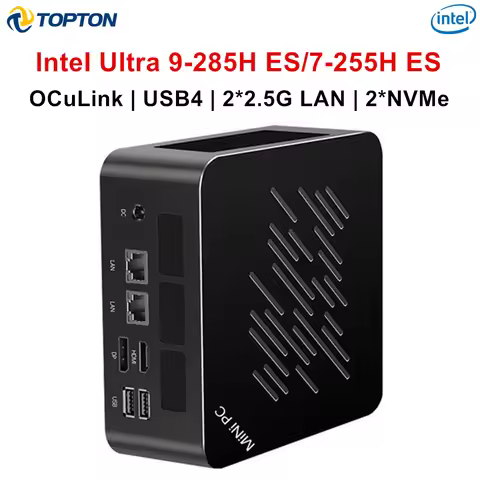 Topton Mini PC Gamer Intel Ultra 9 285H ES 7 255H ES 5 235H ES OCuLink USB4 2x2.5G LAN 2xNVMe Deskto