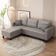 Modern Minimalist Nordic Sofa for Living Room Small Apartment Fabric Straight Corner Sectional Sofa 