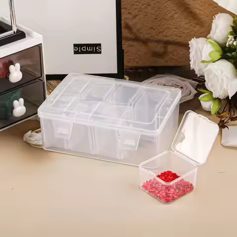 1 5D Diamond Painting Storage Box with 8 Compartments, DIY embroidery Accessory Tool Box, Bead Box
