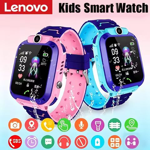 Lenovo Kids SOS GPS Location Child Smart Watch 4G Smart Watch Sim Card Call Camera Waterproof Watch 