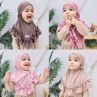 NH KIDS - Carla Children's Hijab with Super Premium Jersey Curly Strap, Children's Hijab with Elasti