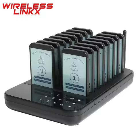 Wireless Restaurant Pager System Guest Customer Calling 16 Beepers Pager Buzzer For Restaurant Food 