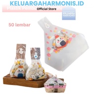 KH Contents 50 sheets of Onigiri Triangle Sushi Plastic Onigiri Rice Wrapper OPP Plastic Kimbab Sush