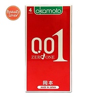 Bao Cao Su Okamoto 001 PU Siêu Mỏng, Truyền Nhiệt Nhanh, Tăng Khoái Cảm - Hộp 4 Bao