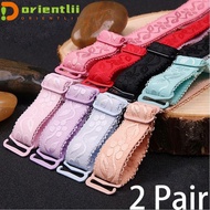 ORIENTLII 2 Pairs Bra Straps Elastic Woman Detachable Bra Accessories Replacement Embroidery