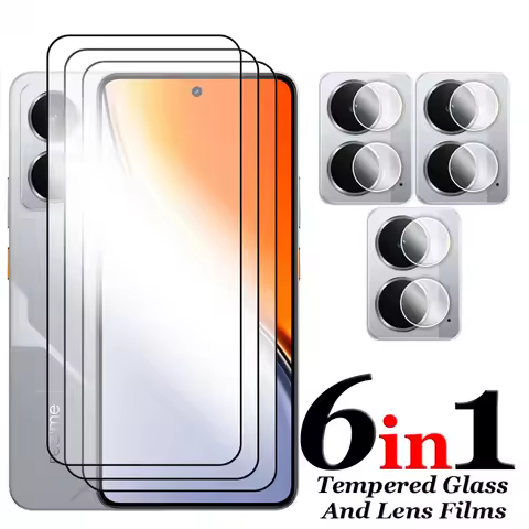 6in1 For Realme P3 5G Glass For Realme P1 Speed P3 5G Tempered Glass 2.5D Full Cover Screen Protecto