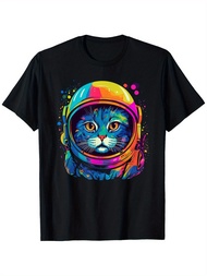 Space Gifts Cat Mom Cat Dad Men Women Boys Girls Astronaut Space T-Shirt Gift For Men Women Dad Mom 
