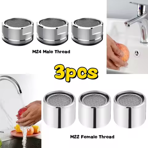 3pcs M22/M24 Thread Brass Water Saving Faucet Tap Aerator Replaceable Filter Mixed Nozzle Bathroom F