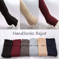 Handshock rajut jempol / Manset tangan panjang dalaman hijab