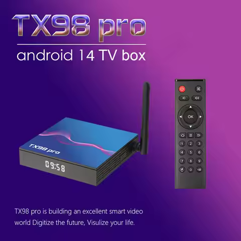 TX98 PRO Android 14.0 OS Smart TV BOX Allwinner H618 2.4&5G Wifi6 4K 4GB 64GB HDR10+ Bluetooth5.0 Sm
