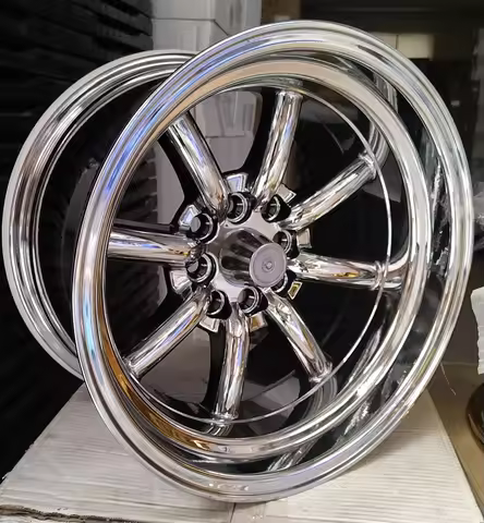 Custom New Type 15 Inch 4 Holes 4x100 4x114.3 Alloy Cast Deep Dish Silver Full Chrome Car Wheels Rim