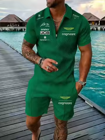 2026 Spring/Summer New Collection Aston Martin Fernando Alonso Short Sleeve Set Racing Competition B